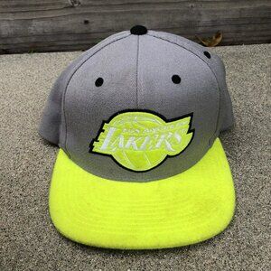 MITCHELL & NESS Los Angeles Lakers Snapback Men's Big Venus Grey Yellow NWT​
